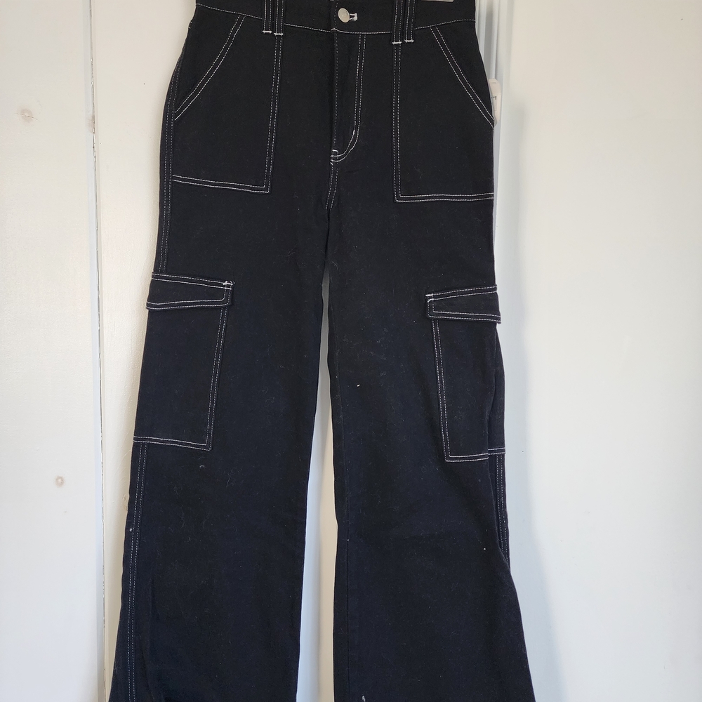 Altar'd State Black Pants with White Stitching